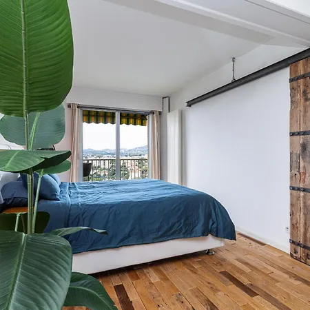 Loft Style 1 Bdr - Panoramic View Swimming Pool & Garage Daire Antibes