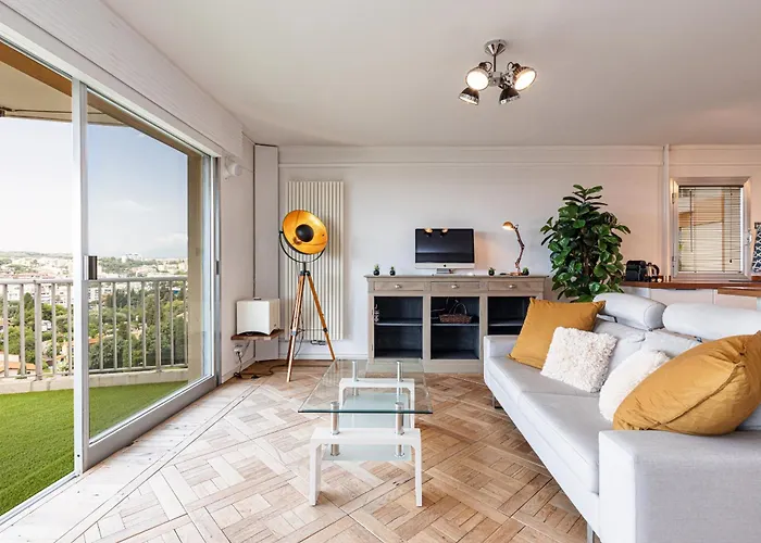 Appartement Loft Style 1 Bdr - Panoramic View Swimming Pool & Garage Antibes